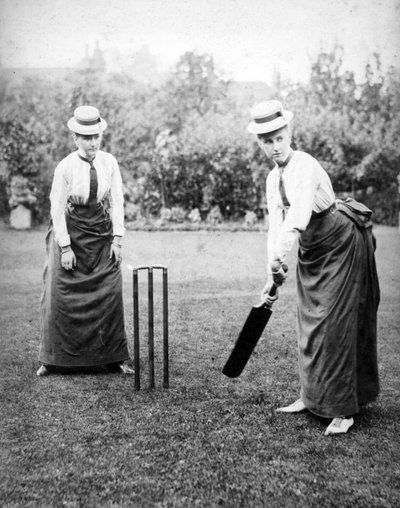 Women Playing Cricket by English Photographer